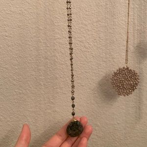 Grey and gold stone necklace